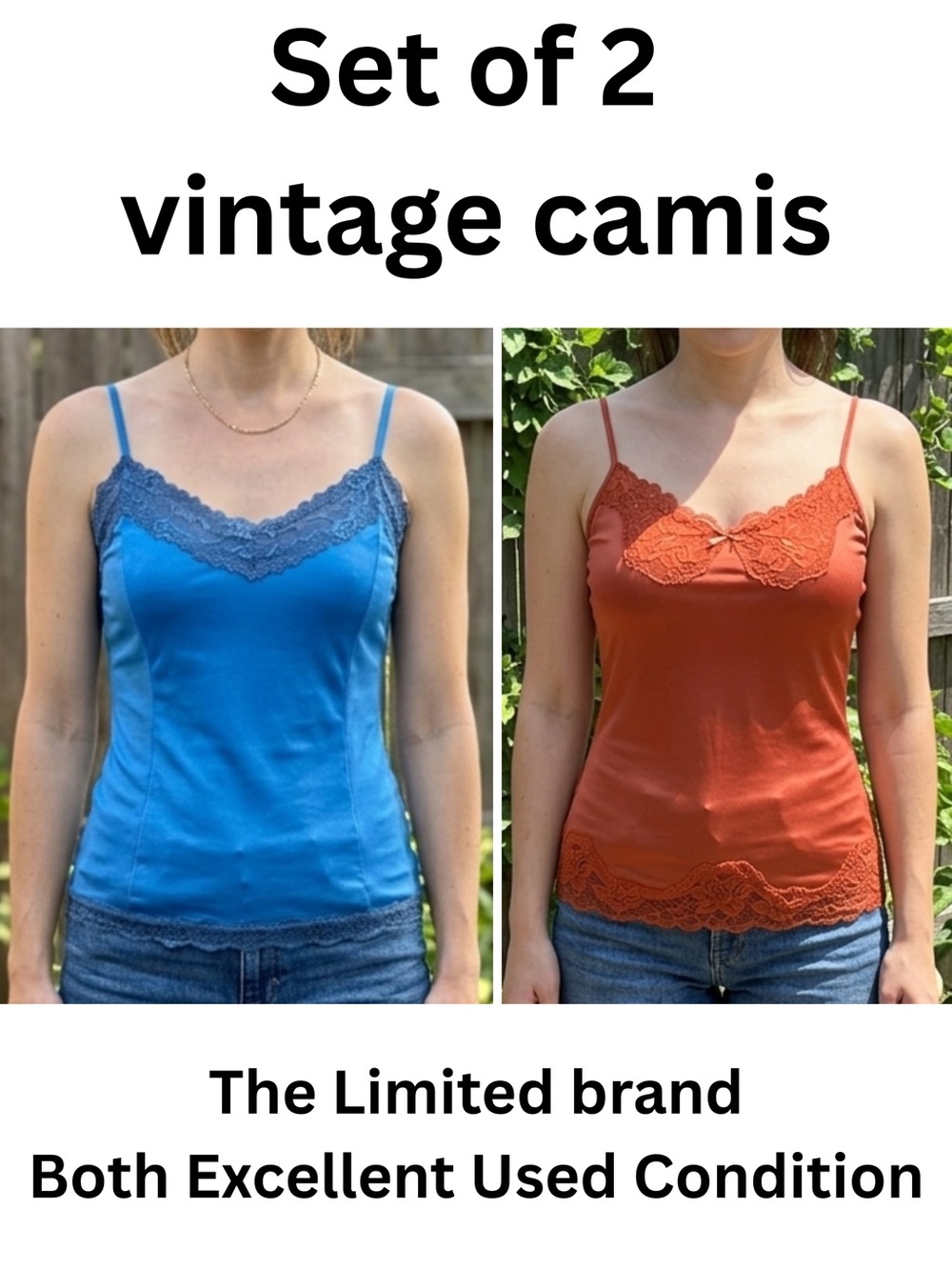 The Limited Vintage Lace Cami Top Bundle S Blue Orange Satin Camisole Tank Lot